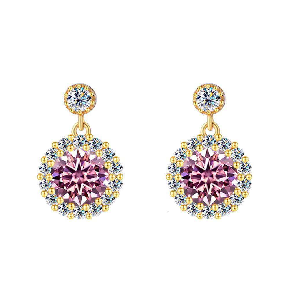 Mushan Jewelry Factory S925 Sterling Silver Round Ear Studs Simple And Elegant High End Moissanite Earrings