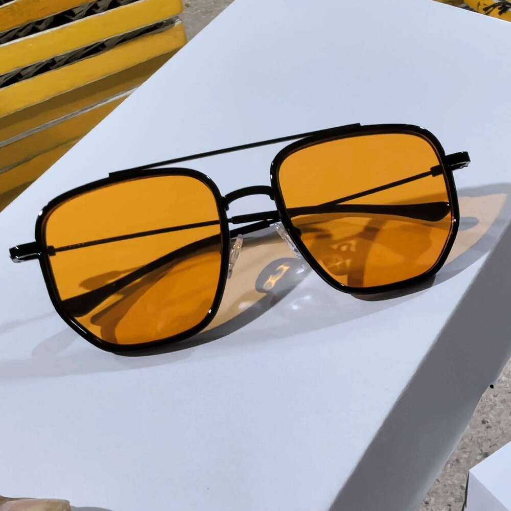 Fashion Men Metal Sunglasses Luxury Brand Square Double Bridges Sun Glasses For Women Summer Outdoor Eyeglasses UV400 Y260207