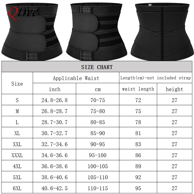 Qtree Women Belly Cincher Body Shaper Corset Plus Size Weight Loss Tummy Control Slimming Sweat Fat Burning Girdle Shapers Belt 260207