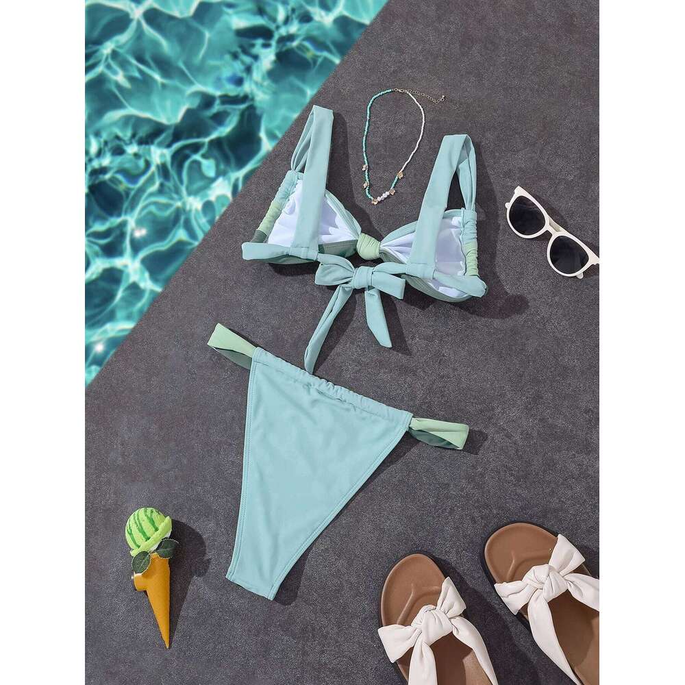 Sexy Patchwork Bikini Set Brazilian Swimsuit Summer 2025 New Women's Swimwear Bathing Suit Biquini C260207
