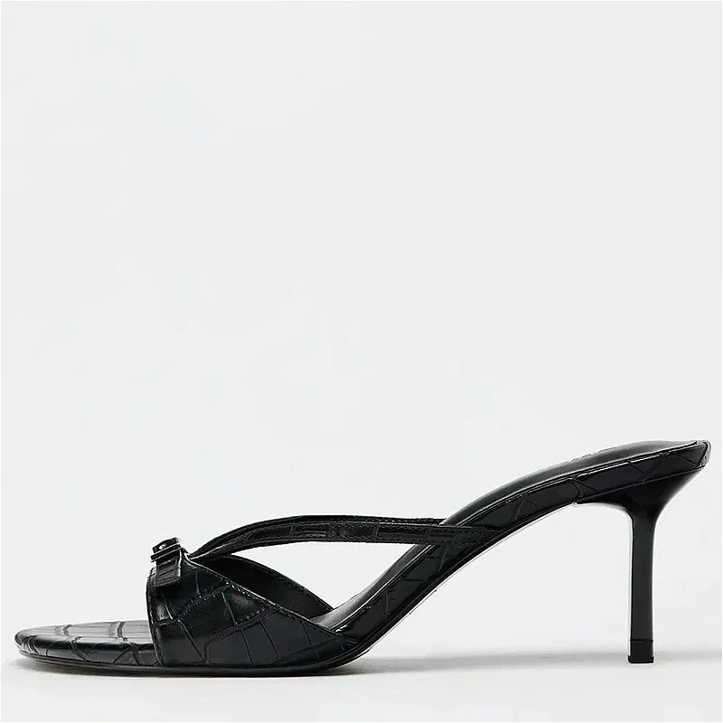 Summer 2026 Heels Slipper Open Toe Comfort Casual Slides Female Metal Buckle Mature Fashion Women Sandals 260208