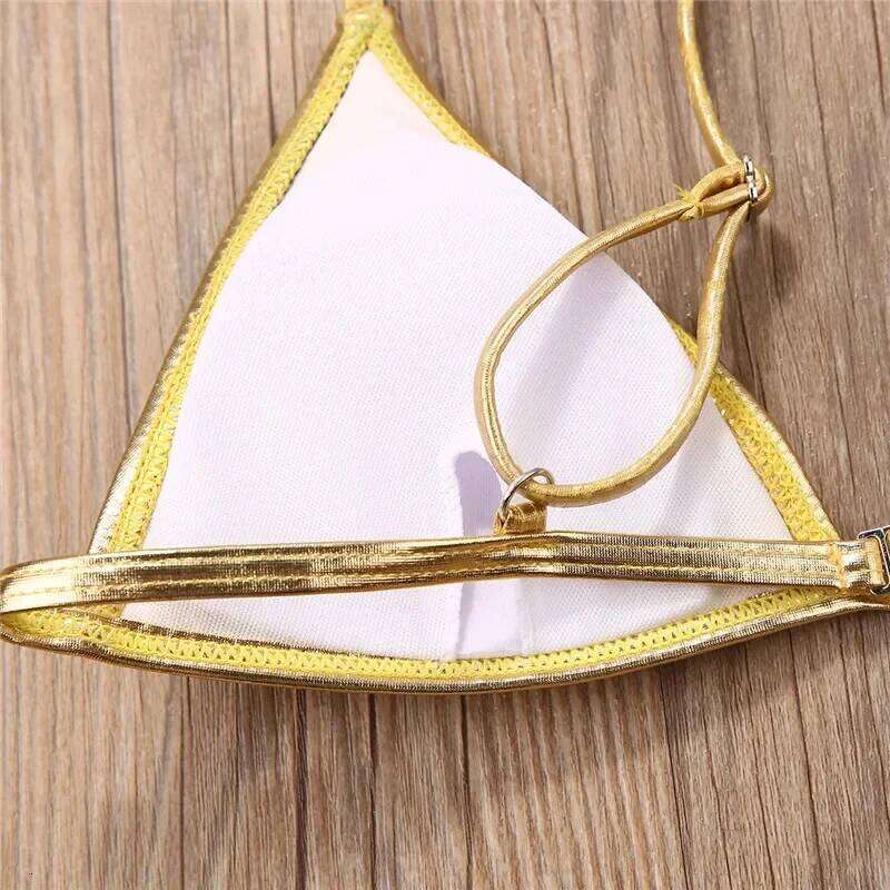Sets Gold Color Sequins Bikini Set Push Up Padded Swimwear For Women C260207