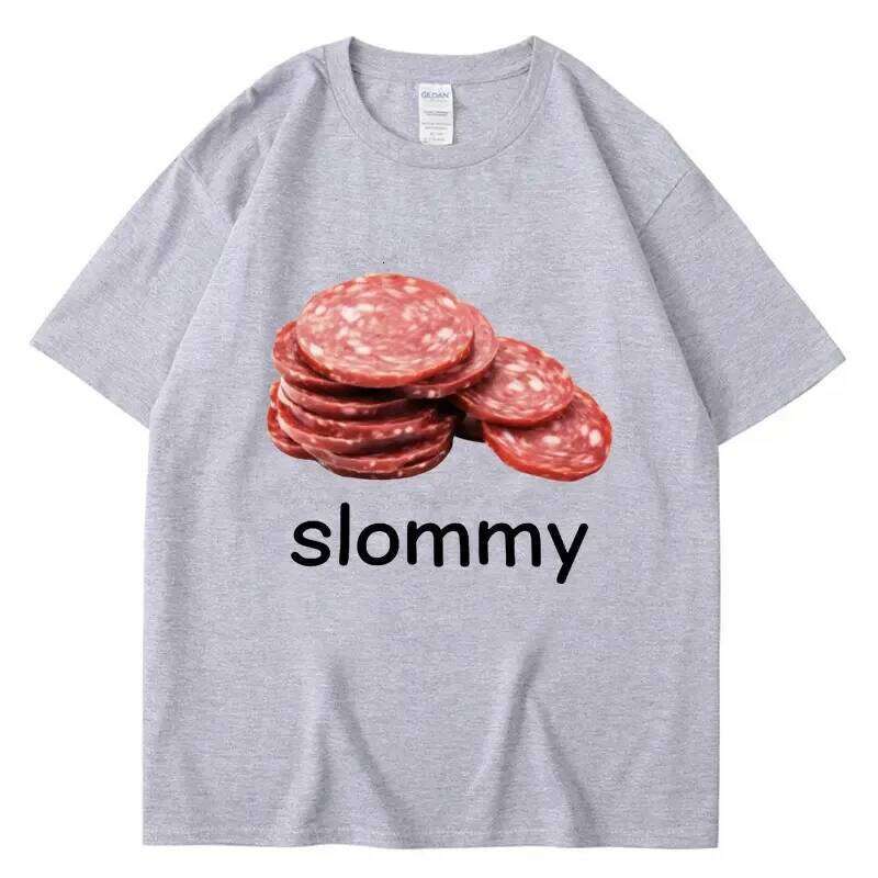 Funny Slommy Salami Meme Tshirt Men Women Oversized Fashion Short Sleeve Cotton Casual Creativity T Shirt Streetwear Humor Gifts C260207