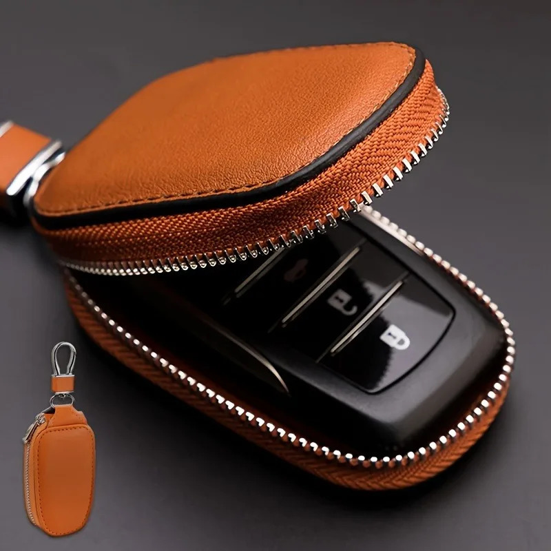 1pc Retro Fashion Business Multi-Functional Key Protection Case Mens Casual Portable Key Organizer With Large Capacity Zipper 260129
