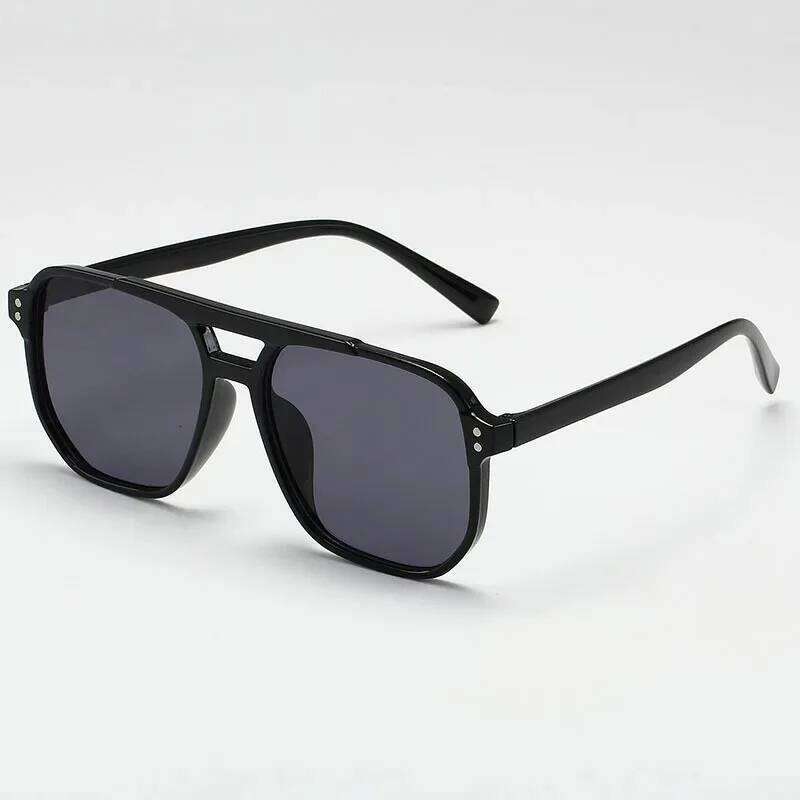 Vintage Women Big Men Square Shades Brand Designer Unisex Sun Glasses Black Lense Male Female Sunglasses UV400 Y260207