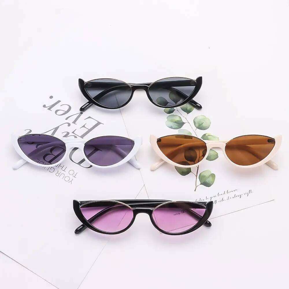 Vintage Small Cat Eye Sunglasses for Women Trendy Half-frame Sun Glasses Fashion Shades Eyewear Y260207