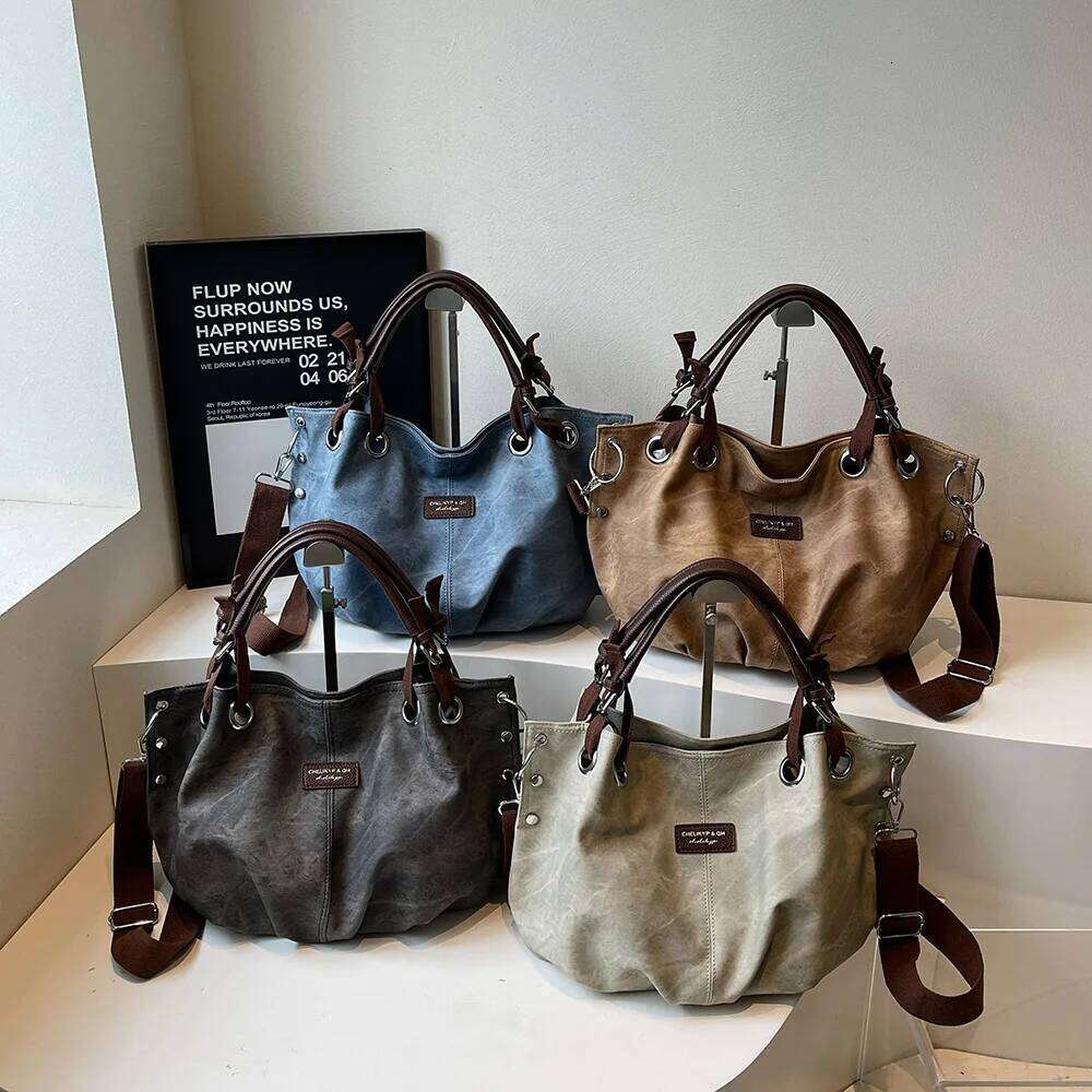 Fashion Minimalist PU Leather Shoulder Casual Capacity Tote Bag Women's Trendy Large Handbag For School Commuting C260207