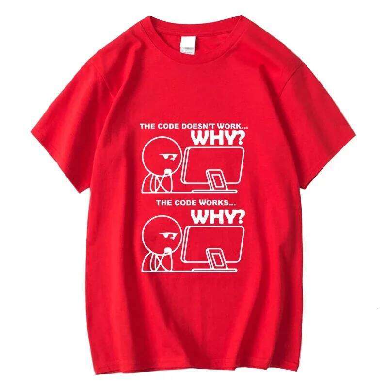 Men Women Cotton Funny Programmer Print T-shirt Summer Loose O-neck Cool Short Sleeve Male Tees High Quality C260207