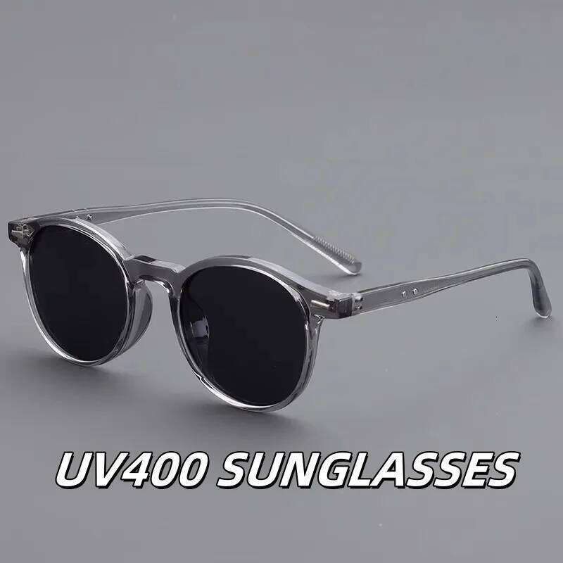 New Round Frame Men's and Women's Fashionable UV Resistant Sunglasses Outdoor Polarized Driving Glasses UV400 Y260207