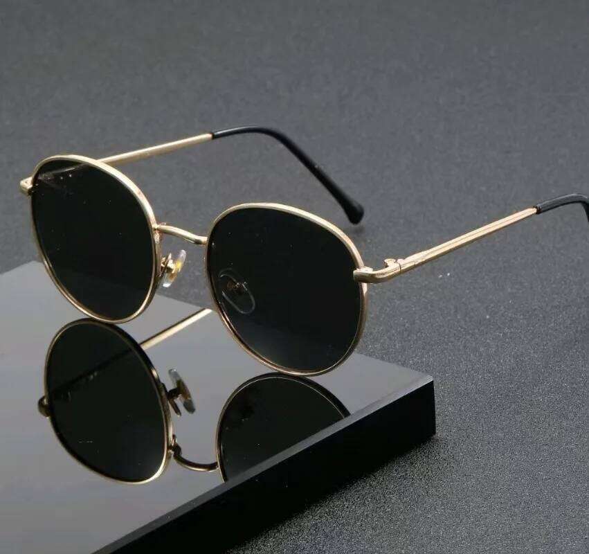New Fashion Round Women Sunglasses Brand Designer Vintage Men Driving Glasses Metal Frame Eyewear UV400 Gafas De Sol Mujer Y260207