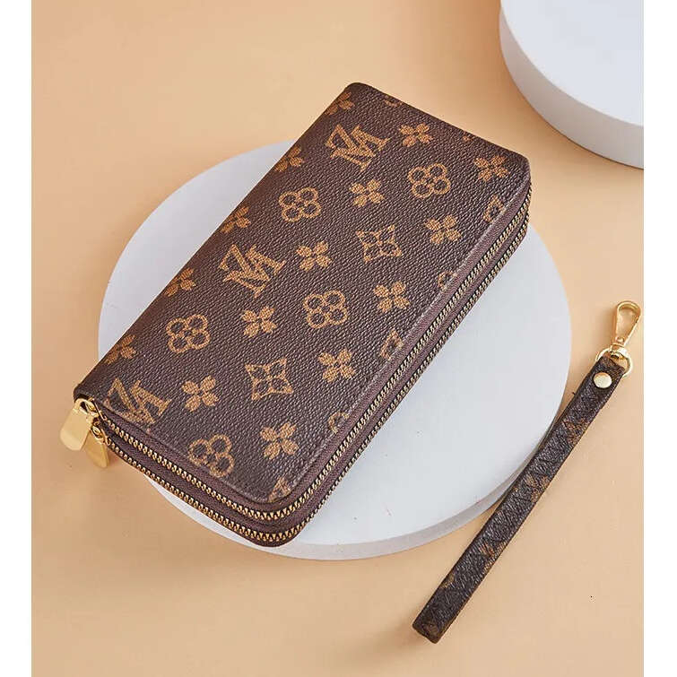 New European American Large Capacity Dual-Zipper Phone Bag Ladies' Long Wallet Printed Letter Clutch Unisex Multi-Function Card Holder Luxury Wal