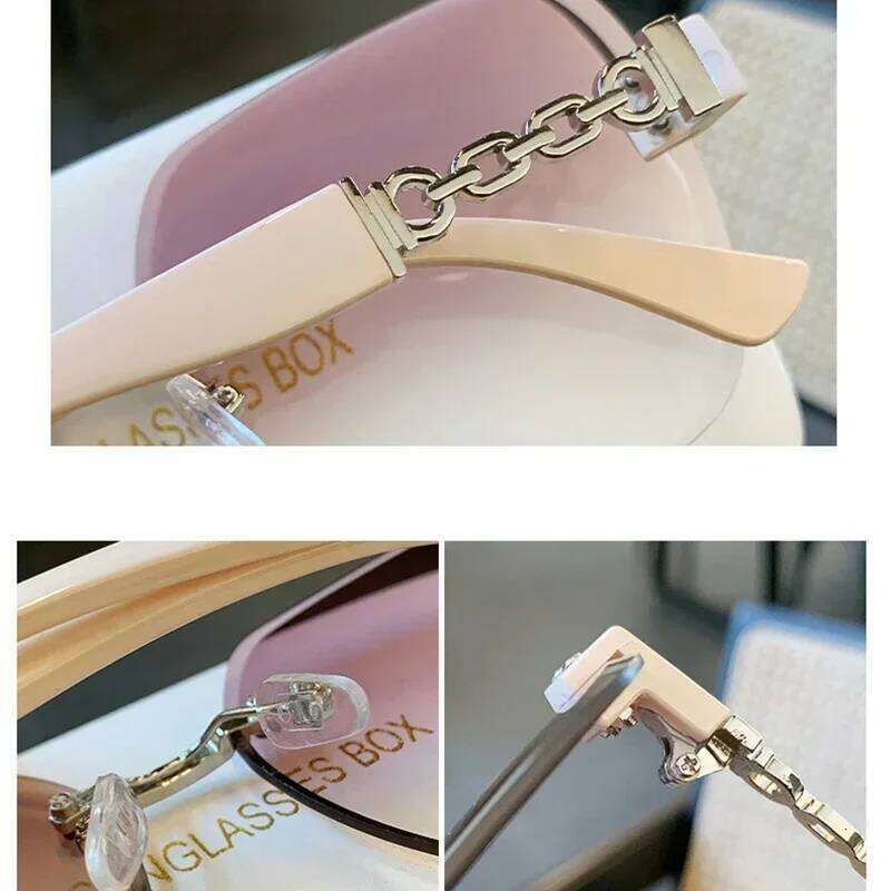 New Square Sunglasses Women Beautiful Brand Designer Colorful Sun Glasses Female Rimless Round Outdoor Eyewear Y260207