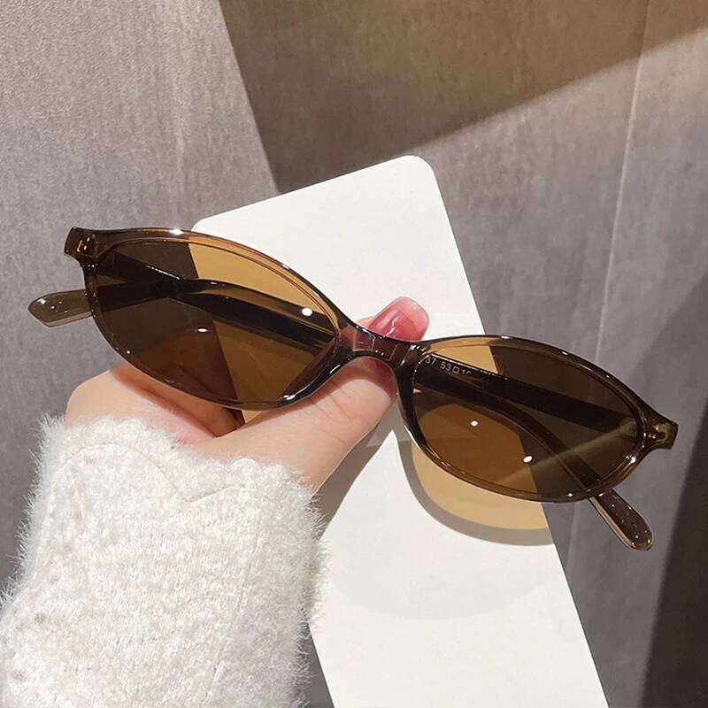 Sexy Small Oval Women's Sunglasses 2025 New Fashion Black Brown Sun Glasses Ladies Shades Trends Summer Unique Eyewear Men Y260207