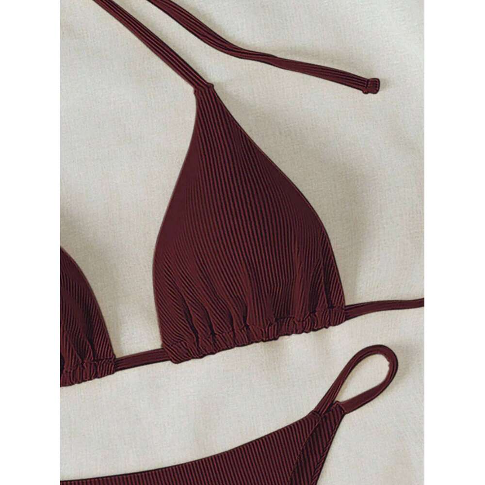 Summer wine red sexy bikini outerwear set suitable for women to take photos at the seaside hot spring C260207