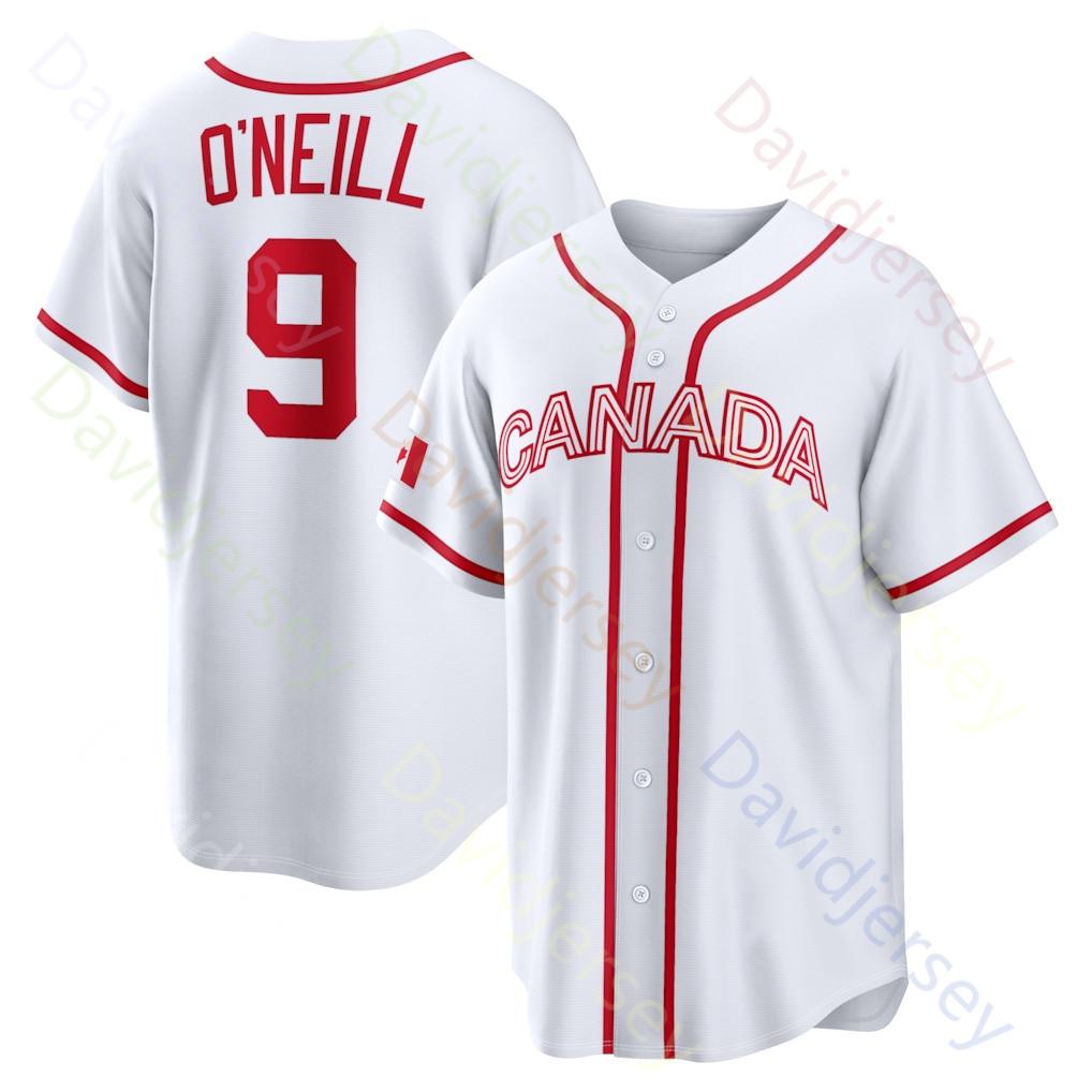 Team Canada World Baseball Classic WBC Jersey Josh Naylor Bo Naylor Cal Quantrill Tyler ONeill Abraham Toro Denzel Clarke Jerseys White
