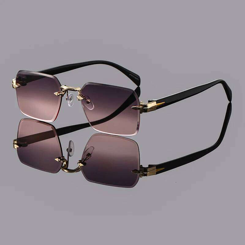 1pc Unisex Multicolor Casual Personality Retro Rimless Square Glasses For Daily Life Outdoor Vacation Beach Street-Photography Y260207