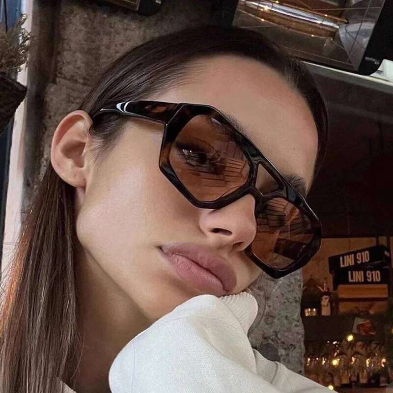 Populor Vintage Women Men Square Sun Punk Polygon Eye Glasses Goggle for Male Female Rectangle Sunglasses Y260207