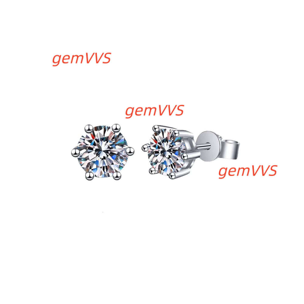 Vintage Stud Earrings 925 Sterling Silver VVS Moissanite Round Brilliant Cut Wedding & Anniversary Jewelry Wholesale