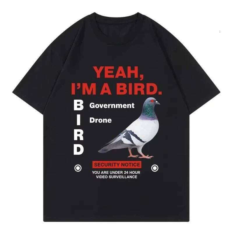 Government Funny Pigeon Crewneck Graphic T Shirts Fashion Trend Short Sleeve T-shirts Women Clothing T-shirt C260207