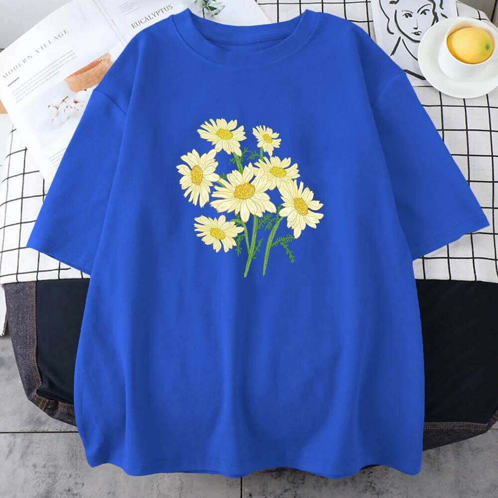 Fresh Harajuku Yellow Chrysanthemum Flower Man T Shirts Graphic S-Xxxl Tee Shirt High-Quality Casual Tshirt Leisure Street Tops C260207