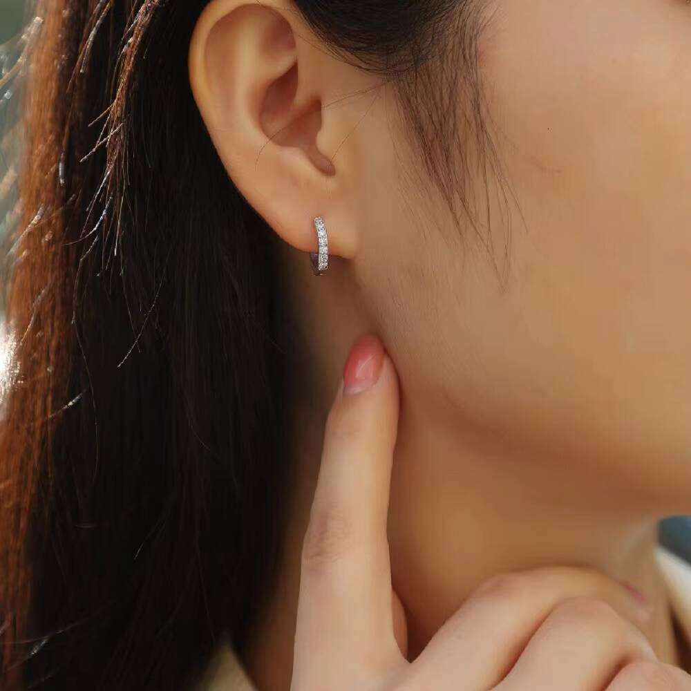 Ready Made Gra Certified 925 Silver 18K Plated Moissanite Hoop Earring For Women,Solid Gold Lab Diamond Custom Available