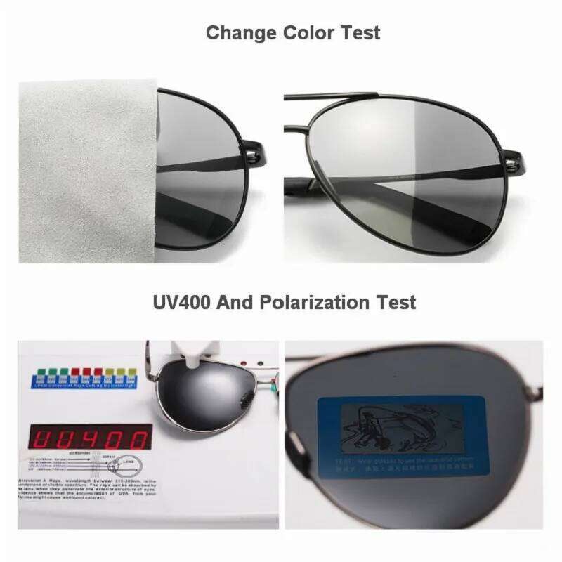 Aviation Metail Frame Polarized Sunglasses Men Color Changing Sun Glasses Pilot Male Day Night Vision Driving Y260207