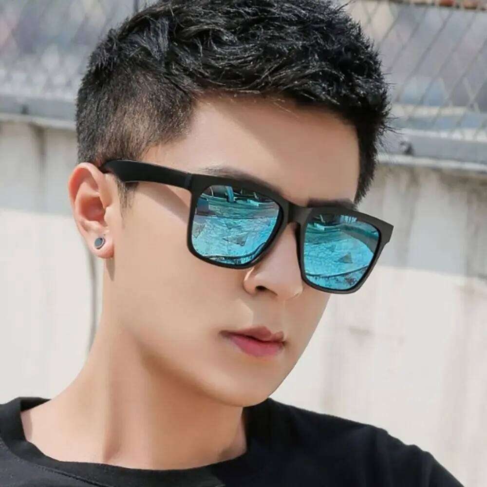 Unisex Square Frame Plastic UV400 Protection Stylish Sunglasses Fashionable Beach Sunshade Y260207