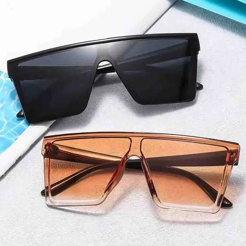 New Large Frame Joined Body Square Sunglasses Women's gradient street photo Sun Glasses Men's Outdoor Driving Eyewear UV400 Y260207