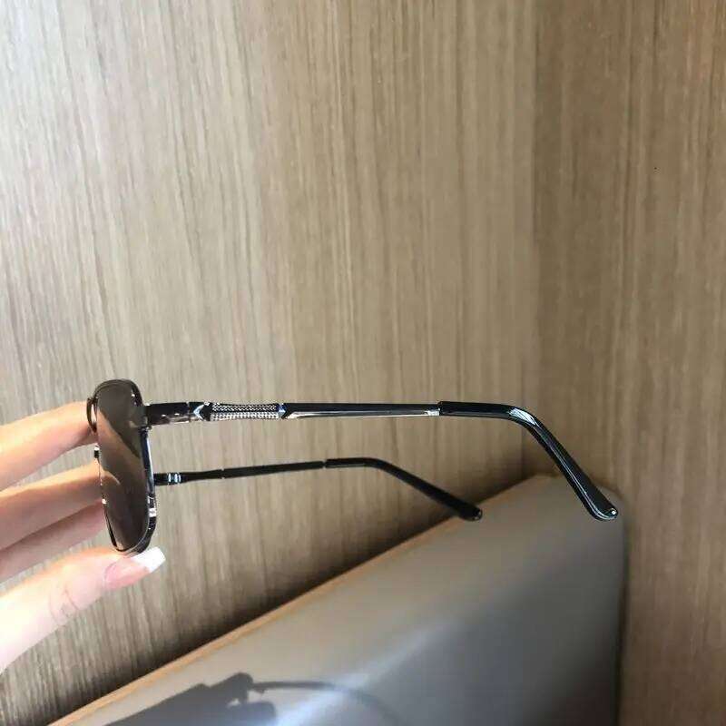 2025 New Men Crystal Glass For Driving Big Face UV400 Green Sunglasses Metal High-quality Double Beams Y260207