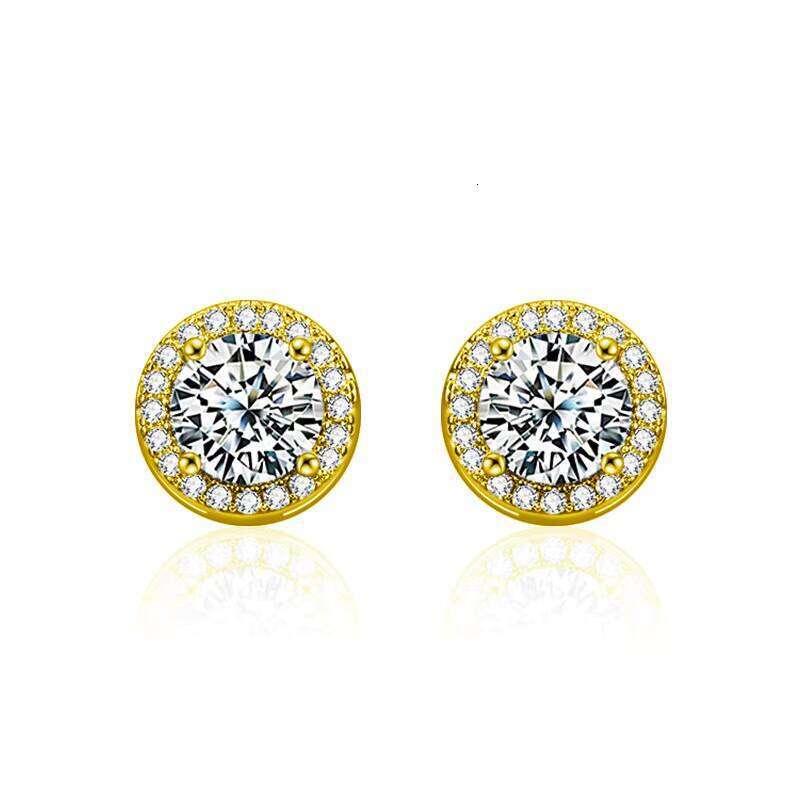Wholesale 925 Sterling Silver Moissanite Earrings Brilliant Cut VVS Diamond Screw Back Halo Design 0.5Ct-2Ct For Men And Women