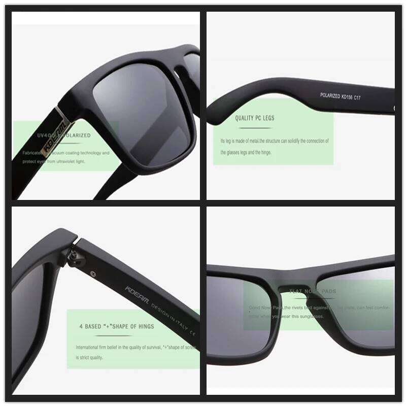 KDEAM New Summer Sunglasses Men Sports Sun Glasses Polarized Women Brand Mirror lens Square UV400 With Case KD156 Y260207