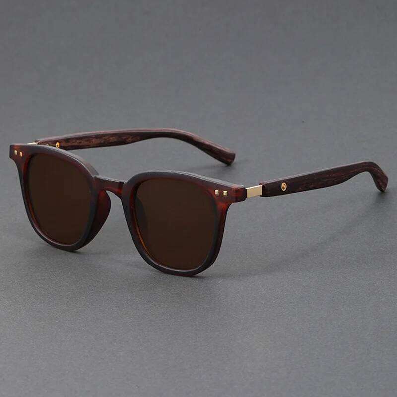 Trendy Retro Wood Grain Sunglasses Polarized UV Protection Men Women Perfect for Cycling Outdoor Street Photography Y260207