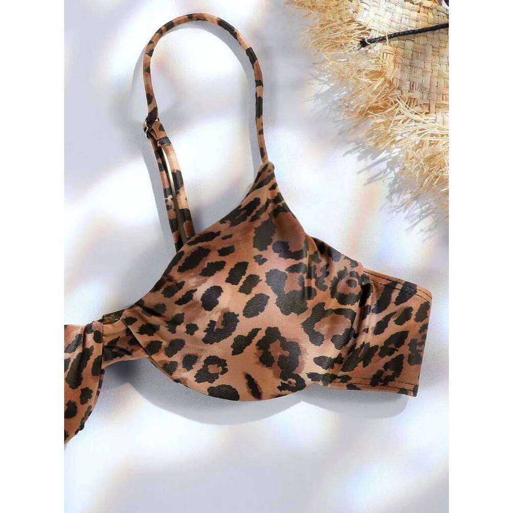Leopard 2025 Bandage Bikini Set String Swimsuit Women Summer Bathing Suit Sexy Biquini Micro Thongs Beach Wear C260207