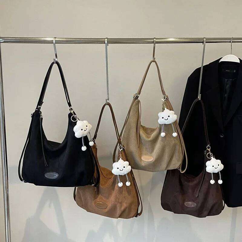 Autumn and Winter Retro Tote Bags Suede Large Capacity for Women 2024 New Versatile Multifunctional Women's Handbags Bolsas C260207