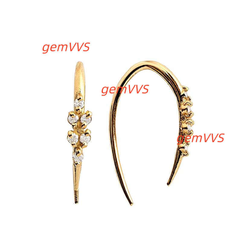 Gemnel Statement 925 Sterling Silver Cluster Diamond Threader Stud Earring