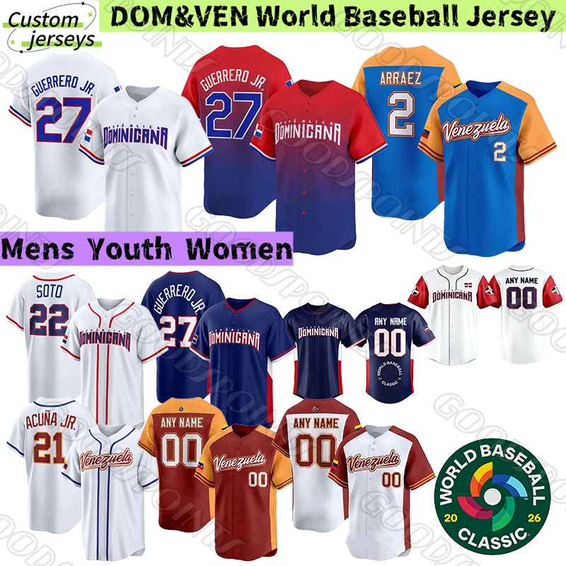 Team Dominican Republic World Baseball Classic Jersey 2026 Juan Soto Guerrero Jr Venezuela Baseball Jersey wbc jersey Ronald Acuna Jr republica dominicana jersey