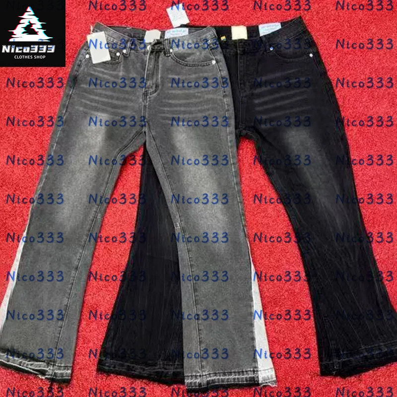 GA deptts flare jeans splicing color collision leg design washed retro loose loose hundred street men women casual jeans
