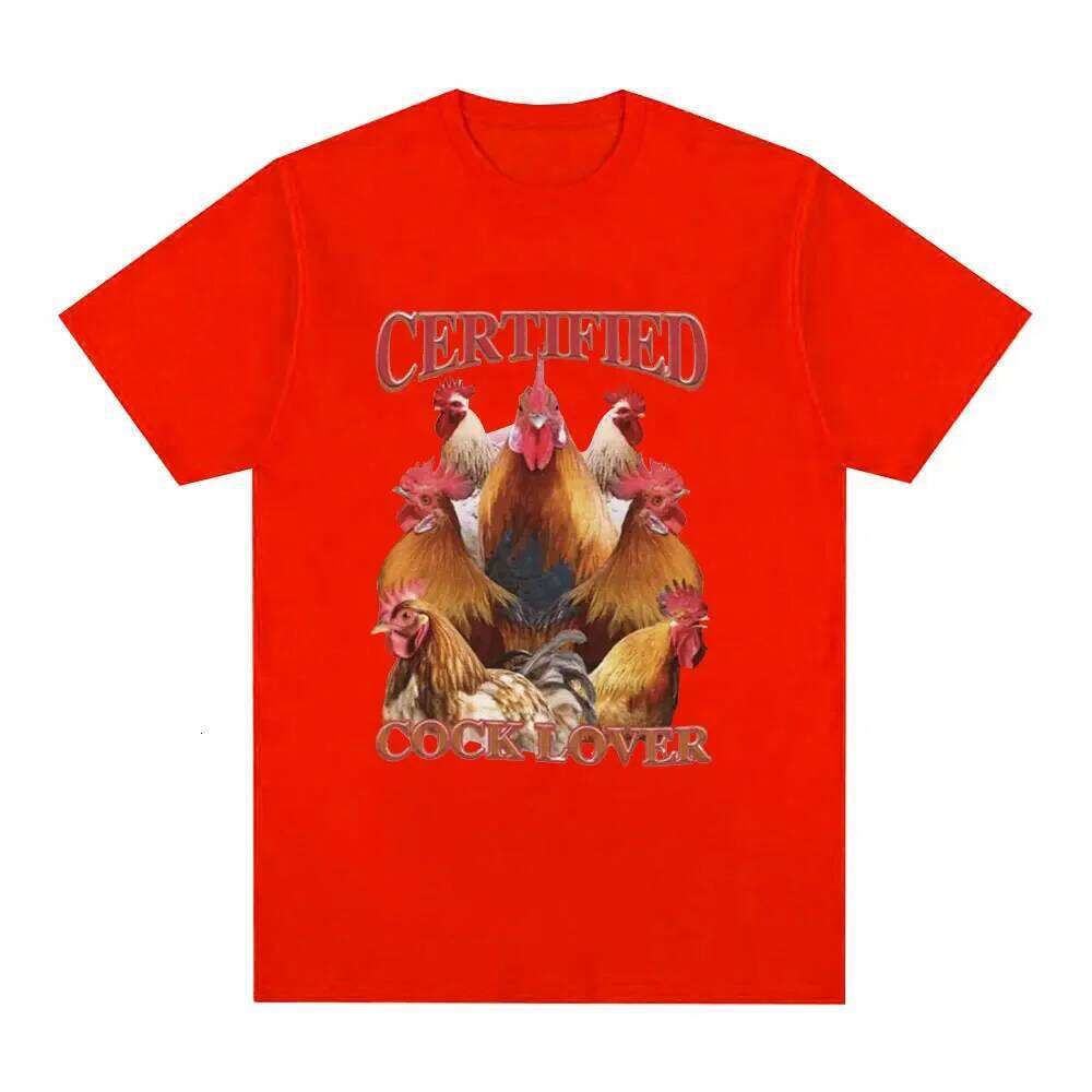 Certified Lover Funny Chicken Meme Women's Casual Short-sleeved T-shirt Streetwear Fashion Graphic Y2K C260207