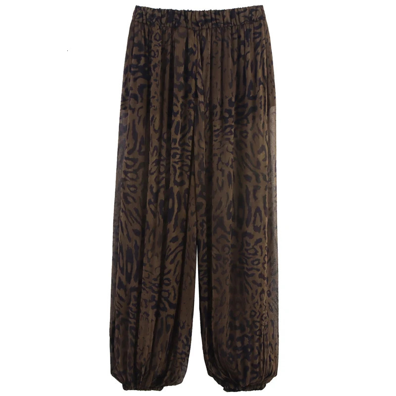 HXAO 2025 Womens Pants Animal Print Wide Pants Autumn Ladies Vintage Baggy Lantern Trousers Y2K Pleated Oversize Wide Leg Pants 260130