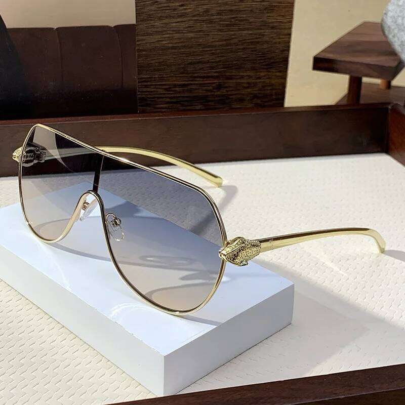 Fashion Oversized Metal Sunglasses Women New Unique One Piece Eyeglasses For Men Punk Glasses Trending UV400 Eyewear Y260207
