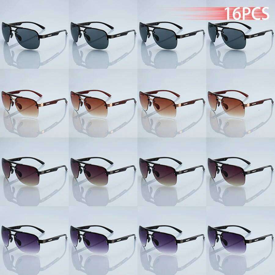16PCS Oversized Fashion Gradient Sunglasses MenWomen Driving Fishing Running Mountaineering Outdoor safety Goggles Y260207