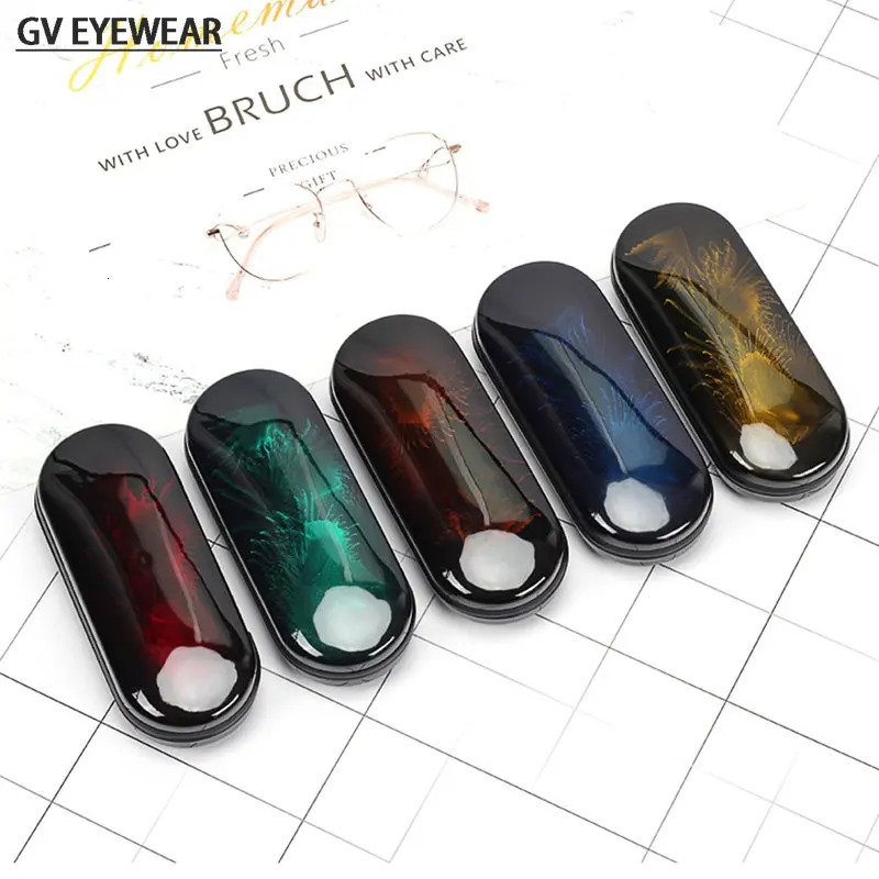 Japan Style Myopia Glasses Case Women High-end Feeling Paint Anti-pressure Creative Mens Metal Sunglasses Portable Storage Box 260107