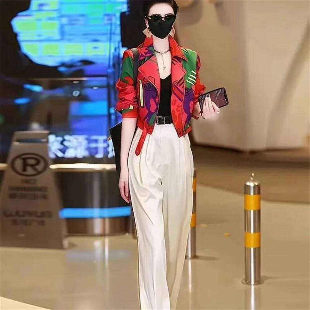 ZHE HAN Women Jacket 2025 New Female Short Coat Fashion Printing Jackets Ladies Xiaoxiangfeng High-End Coats With Lining Overcoat Lady