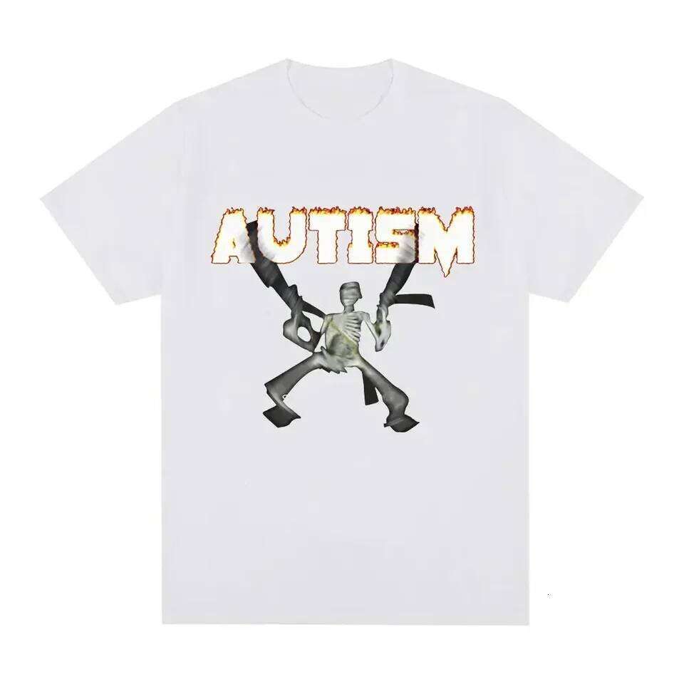 Autism Skeleton Meme T Shirt Humor Funny Skull Men Women Fashion Hip Hop T-shirt Casual Cotton Short Sleeve Oversized T-shirts C260207