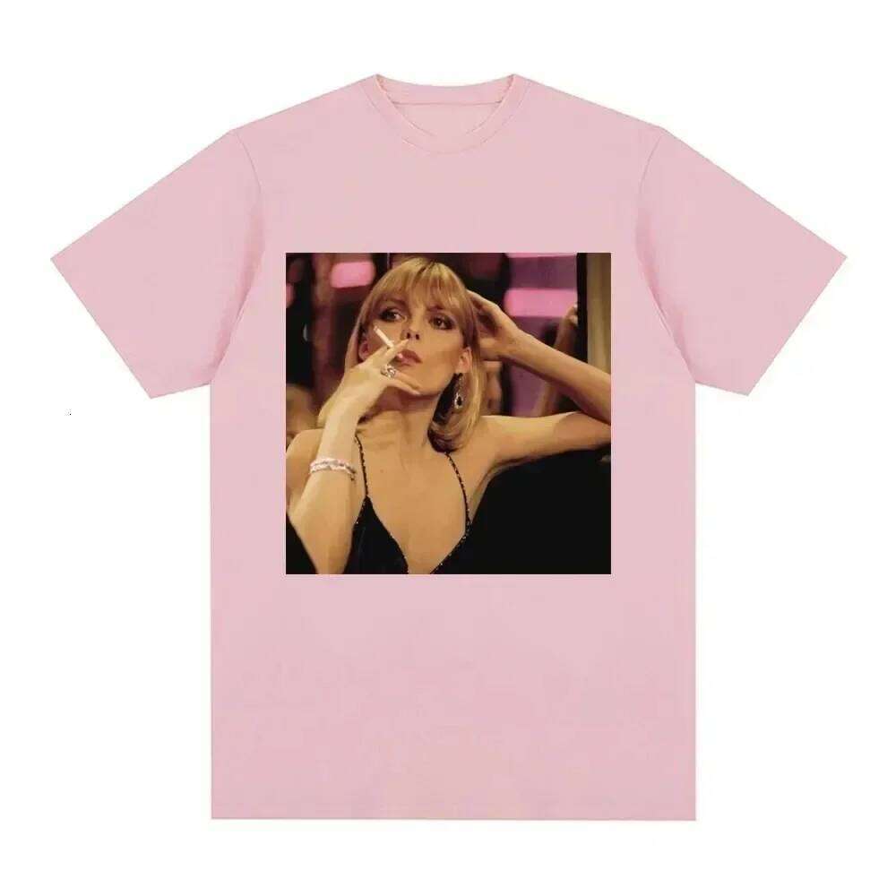 024 Scarface Evil Star Movie Michelle Pfeiffer Tony Montana Pattern Printed Women's Fashion Clothing Punk Gothic T-shirt C260207