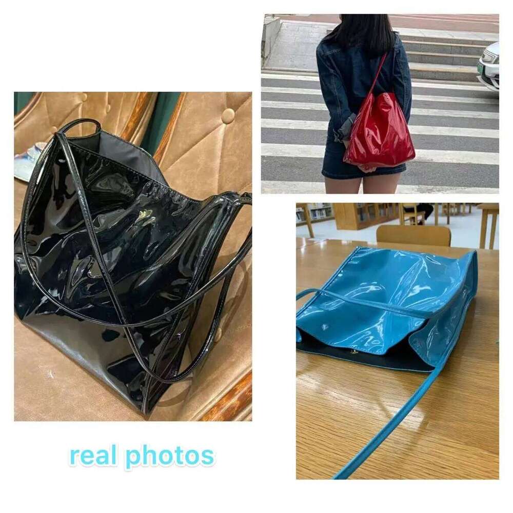 Fashion Patent Leather Women Shoulder Bags Vintage Female Casual Tote Handbags Large Capacity Ladies Shopping Bag C260207