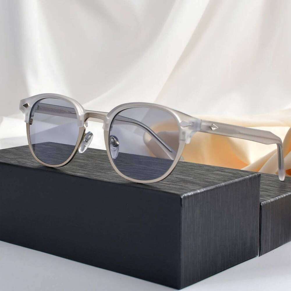TR90 Classic Half Frame Polarized Sunglasses Men Women Retro Rivet Small Sun Glasses Male Popular Black Anti Glare Travelling Sh Y260207
