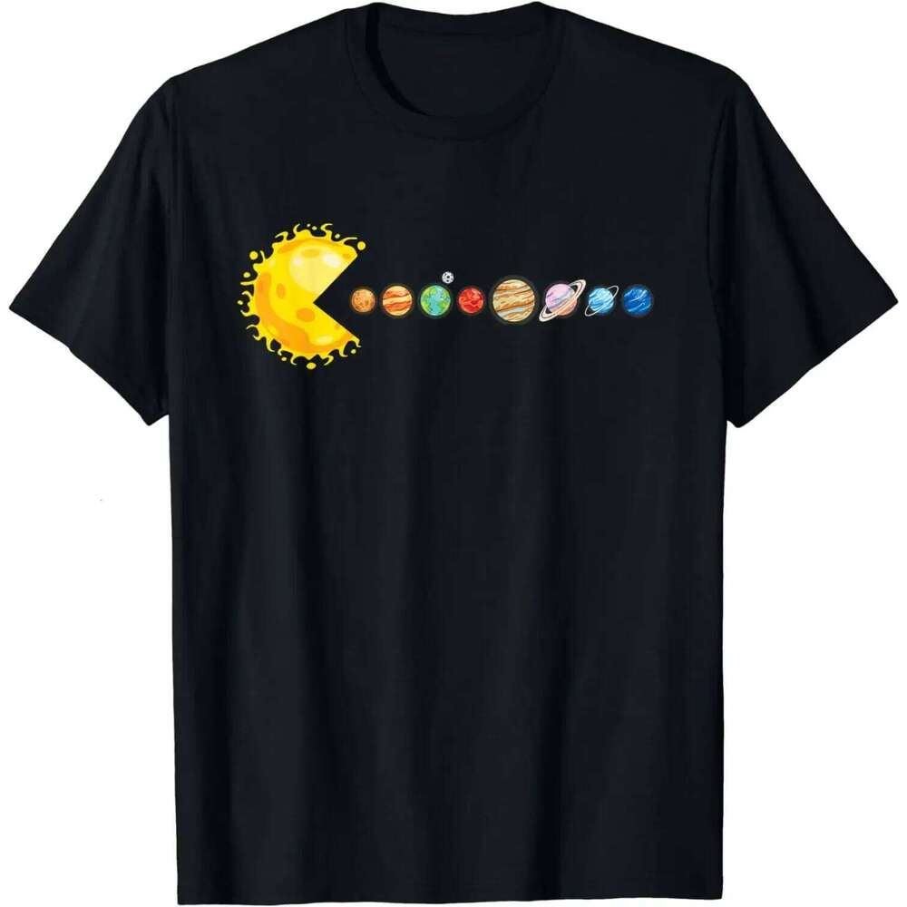 System planetarny gwiazda jedzenie planet soce zabawna koszulka z astronomi graficzne t-shirty odzie damska topy Women C260207