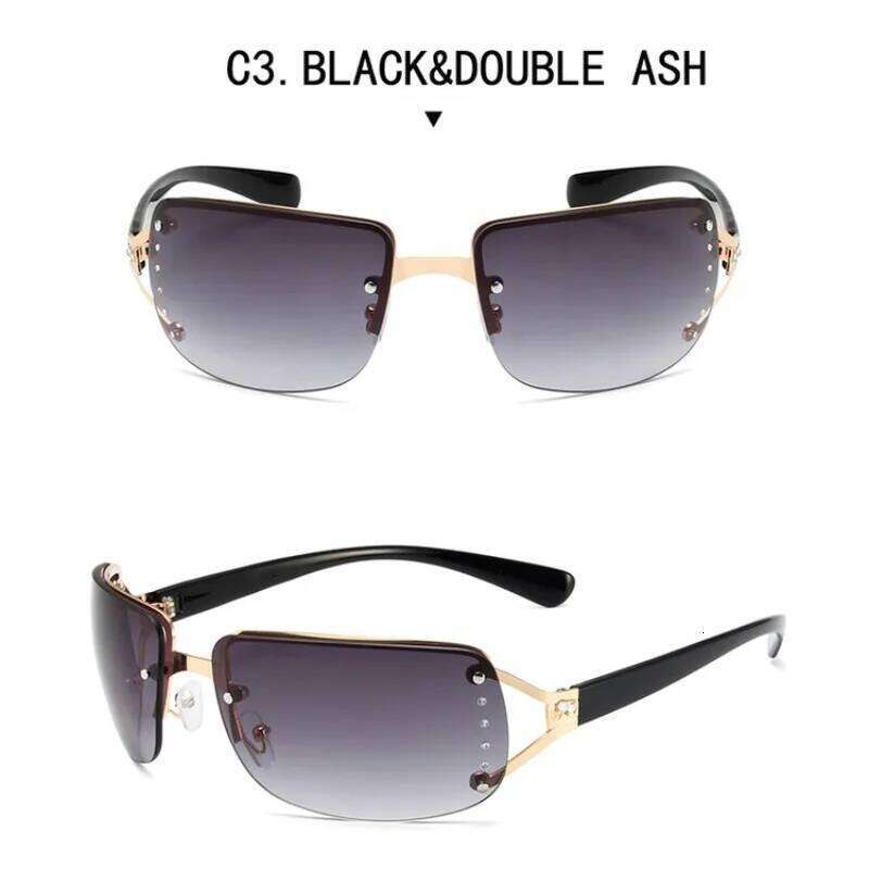 New Diamond Y2K Sunglasses Women Luxury Sexy Rimless Sun Glasses Men UV400 Goggle Outdoor Driving Style Fashion Eyewear Shades Y260207