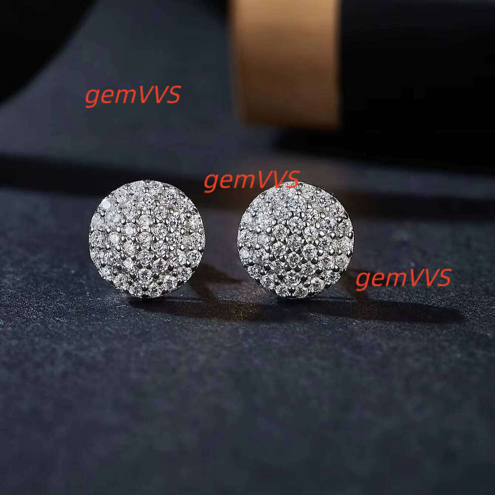 925 Sterling Silver Moissanite Diamond Stud Earrings Classic Style Screw Back With Iced Rhodium Plating Fine Jewelry
